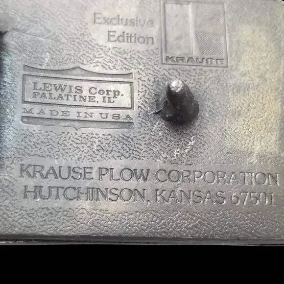 Vintage Belt Buckle Solid Brass Krause Plow Corporation USA Made By Lewis‎ Corp